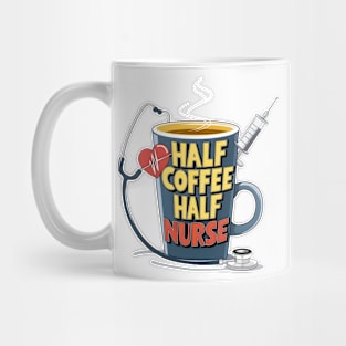 Half coffee Half nurse latte caffeine lovers hospital medical staff workers 4 Mug
